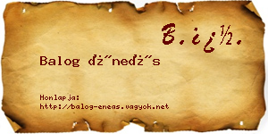 Balog Éneás névjegykártya